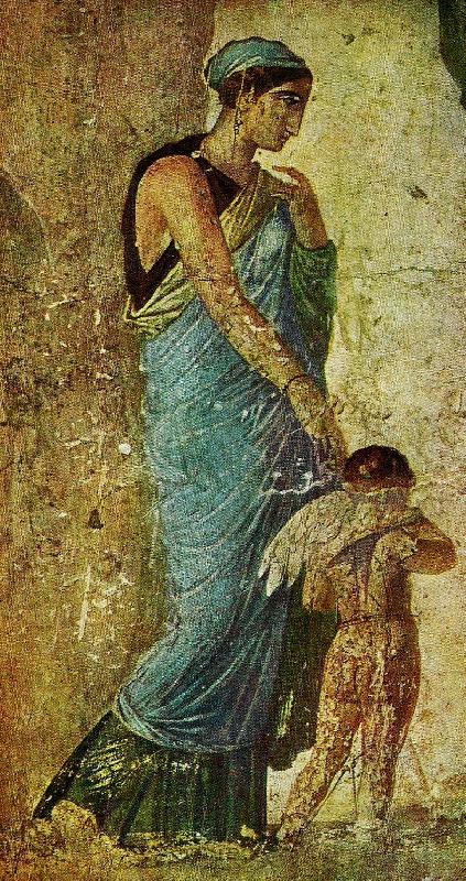 unknow artist romersk vaggmalning me3d kvinna i grekisk drakt Germany oil painting art